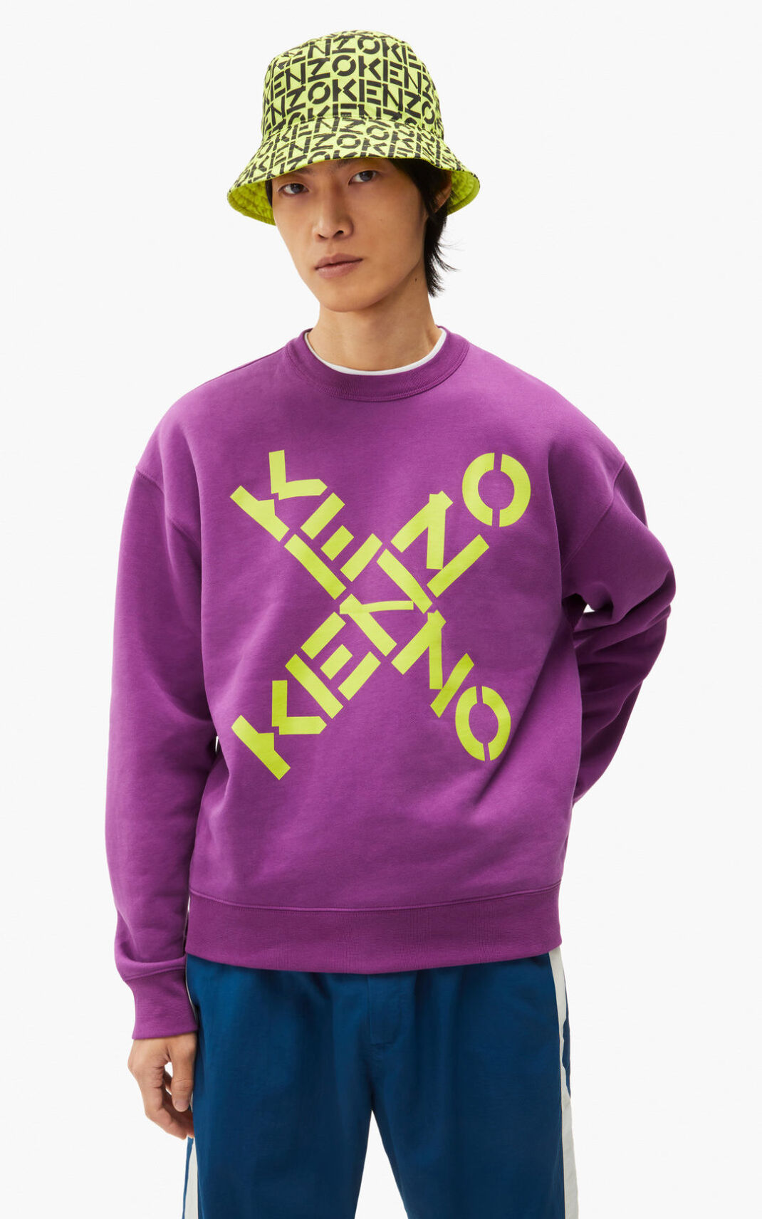 Sweatshirt Kenzo Sport Big X Masculino - Roxo | 036OUZCBX